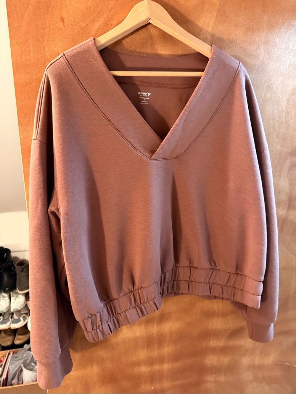 Old Navy V-Neck Pullover Sweatshirt - Mauve